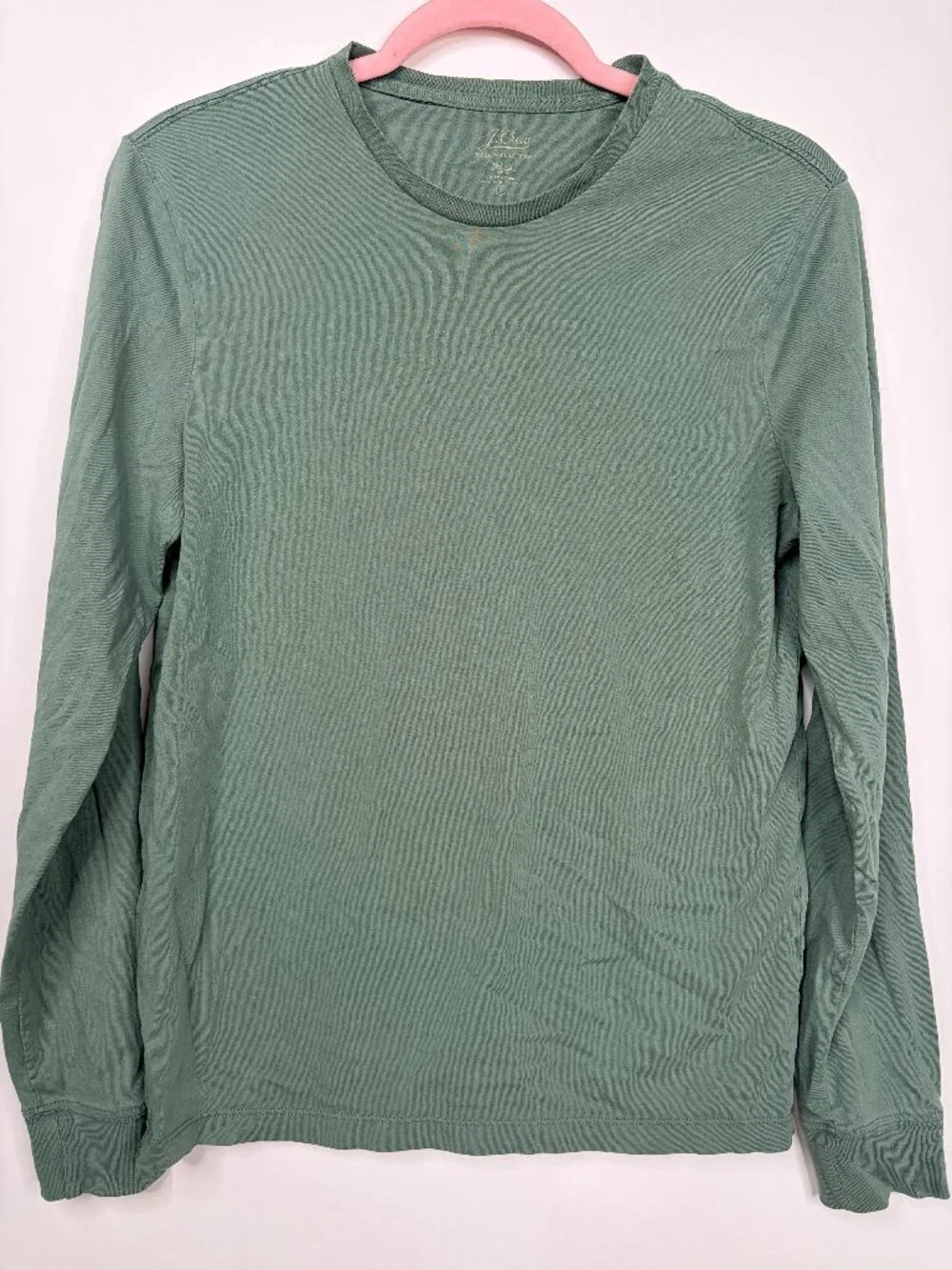 2/$30 J. Crew Essential Crew-Neck Long Sleeve T-Shirt Faded Blue Grass #A3036